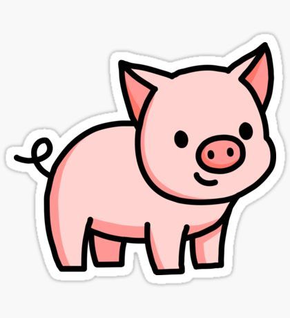 Stickers Cool, Preppy Stickers, Pig Cartoon, Baby Pigs, Cute Kawaii Drawings, Cute Pigs, Kawaii Doodles, Sticker Cute, Animal Stickers