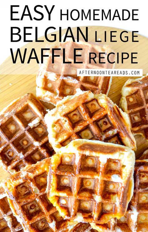 Belgium Waffle Recipe Easy, Liege Belgium Waffles, Mini Belgian Waffle Recipe, French Waffle Recipe, Belgium Liege Waffle Recipe, Sweet Belgian Waffle Recipe, Leige Waffles Recipe, Leige Belgian Waffle Recipe, Waffle Cabin Recipe