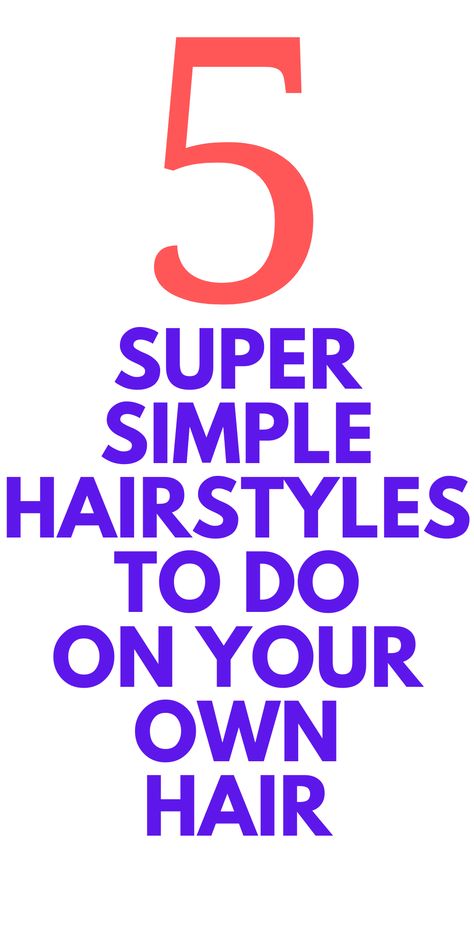 5 Easy Hairstyles To Do on your Hair - Looking for some super easy hairstyles? Here are some simple hairstyles for you to do on your own hair. Easy Diy Hairstyles, Super Easy Hairstyles, Girls Hairstyles Easy, Twist Ponytail, Simple Hairstyles, Cute Braided Hairstyles, Hairstyles For Medium Hair, Medium Long Hair, Work Hairstyles