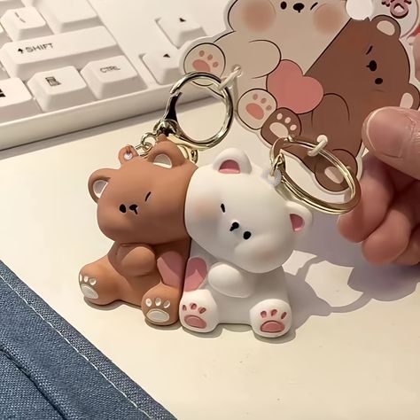 Faster shipping. Better service Clay Keychain, Love Keychain, Couples Keychains, Clay Diy Projects, Tanah Liat, Cute Clay, Diy Clay Crafts, Clay Charms, Resin Material