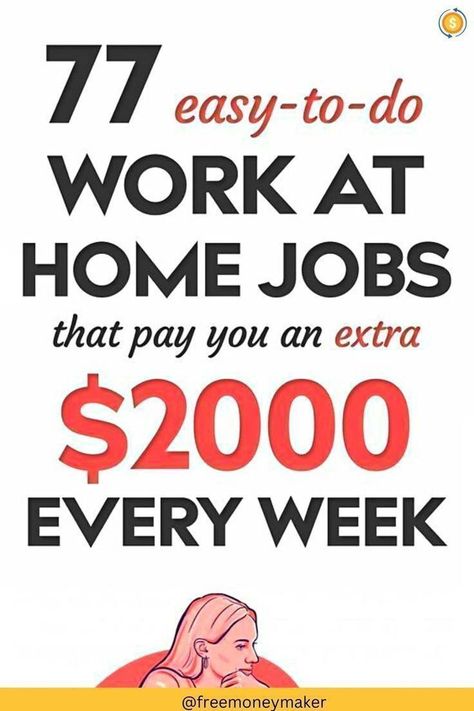 77 Easy work at home jobs that pay you an extra $2000 every week... Hotel Jobs, Make 100 A Day, Work At Home Jobs, At Home Jobs, Types Of Social Media, Online Work From Home, Making Extra Cash, Social Media Jobs, Work At Home