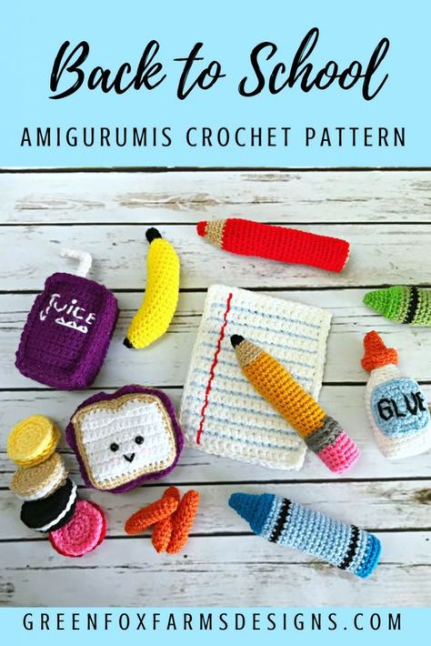 Back to School Amigurumis Pattern School Crochet, Crochet School, Teacher Presents, Hats Crochet, Gifts Crochet, Learning To Embroider, Crocheting Patterns, Beginners Crochet, Crocheted Items