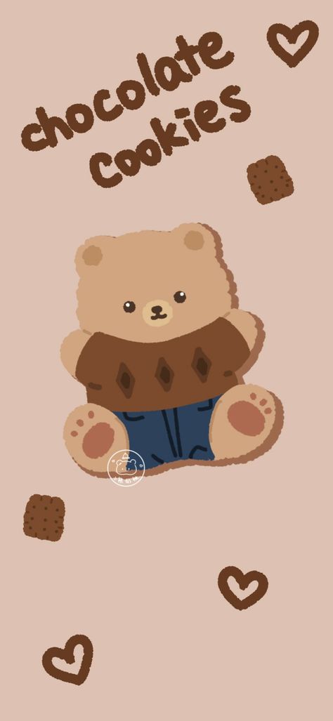 Iphone Wallpaper Inspirational, Wallpaper Inspirational, Bear Wallpaper, Chocolate Cookies, Cookie Dough, Dough, Iphone Wallpaper, Teddy Bear, Wallpapers