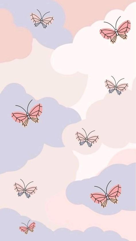 Wallpaper Aesthetic, Butterflies, Pastel, Iphone, Pink