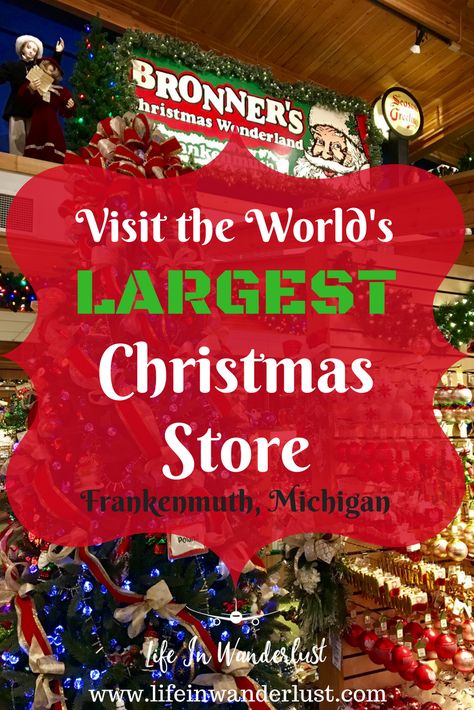 Bronners Christmas Store, Christmas Stores, Christmas Vacation Destinations, College Christmas, Michigan Christmas, Christmas Towns, Frankenmuth Michigan, Age Appropriate Toys, Michigan Road Trip