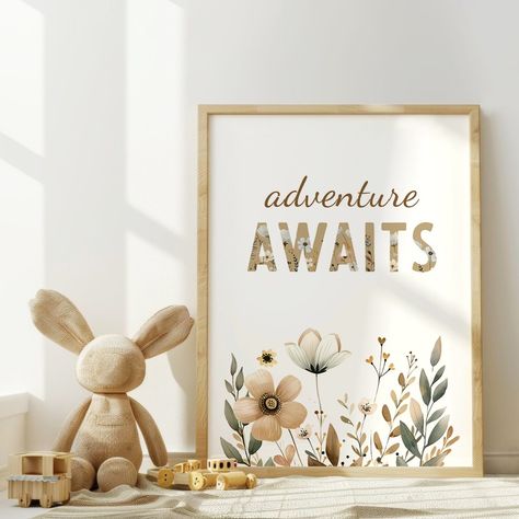 🦉✨ Adventure awaits in your nursery! 🌿 This charming poster set features two sweet owls and a beautiful floral design with the inspiring message "Adventure Awaits." Perfect for creating a serene, nature-inspired atmosphere in your little one’s room. Let these wise and gentle creatures guide your child into a world of imagination and exploration! 🖼️ Available now: [Link in bio] 💸 Starting at $20+ 🎁 A lovely gift for parents-to-be or a whimsical addition to your nursery decor! #nurserydecor #... Girl Adventure, Adventure Theme Nursery, Girl Nursery Themes, Adventure Nursery, Serene Nature, Adventure Theme, Nursery Room Design, World Of Imagination, Adventure Baby