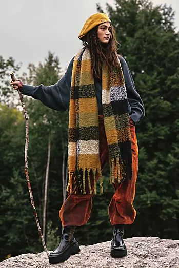 Let's Get Lost | Free People Comfy Accessories, Knit Leg Warmers, Fringe Scarf, Layered Tops, Cozy Knit, Plaid Tops, Cozy Knits, Knitting Inspiration, Staple Pieces