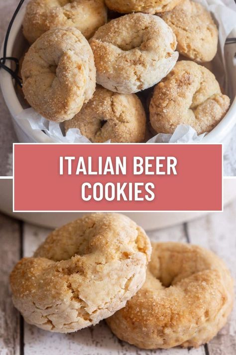 Beer Cookies Recipes, Best Italian Cookie Recipe, Traditional Italian Cookies, Cookie Perfection, Beer Biscuits, Italian Beer, Italian Treats, Italian Christmas Desserts, Cottage Cheese Dessert Recipes