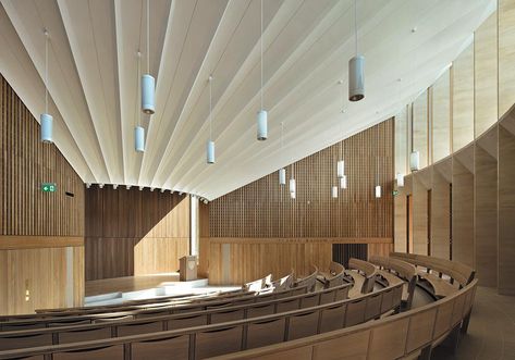 Lecture Hall Complex in Oxford - DETAIL inspiration Niall Mclaughlin, Auditorium Design, Oxford College, Interior Design Colleges, Theater Architecture, Lectures Room, Innovative Office, Lecture Theatre, Lectures Hall