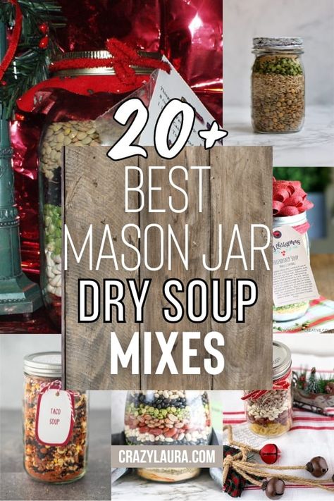 Dry Soup Mixes, Diy Gift Christmas, Mason Jar Soup, Jar Food Gifts, Mason Jar Gifts Recipes, Jar Soup, Mason Jar Mixes, Soup Gifts, Meal In A Jar