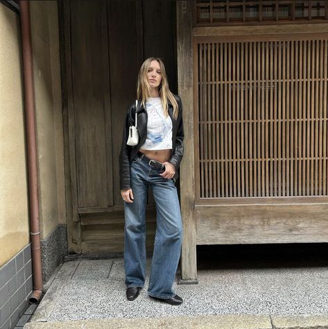 Maya Stepper Style, Downtown Girl Aesthetic, Digital Wardrobe, High Waisted Wide Leg Jeans, Outfit Retro, Outfits Retro, Downtown Girl, Fashion Fits, Outfit Inspo Fall