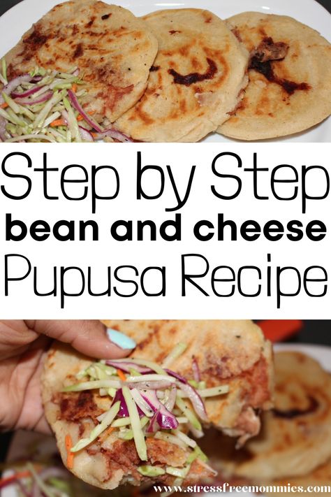 The easiest Salvadorian pupusas ever! A step by step recipe tutorial on how to make pupusas. Bean and cheese pupusas. Vegetarian pupusas. easy and quick pupusa recipe. Pupusas Recipe Air Fryer, Easy Salvadorian Recipes, El Salvadorian Recipes, Salvadorian Recipes, Homemade Pupusas, Popusas Recipe Video, Papusa Recipe Vegan, Authentic Pupusas Recipe, Pupusas Recipe Easy