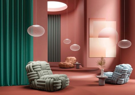 Get Cozy With This Supersized Residential Lounge Seating - Interior Design Nika Zupanc, Moooi Design, Golden Chair, School Chairs, Soft Life, Milan Design, Lounge Seating, Yanko Design, Milan Design Week