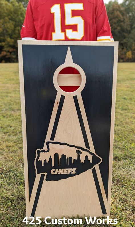 425 Custom Works - KC Chiefs/KC Skyline/Lombardi Trophy Arrowhead Cornhole Boards

If you're wanting a new cornhole board set, please message or email us at 425customworks@gmail.com to get a quote today! For more pictures, to see more stuff we build and to watch for specials we have, make sure to Like & Follow our Facebook & Instagram pages 425 Custom Works! Chiefs Cornhole Boards, Kc Skyline, Go Chiefs, Nfl Logos, Lombardi Trophy, Kansas City Skyline, Custom Cornhole Boards, Cornhole Board, Corn Hole