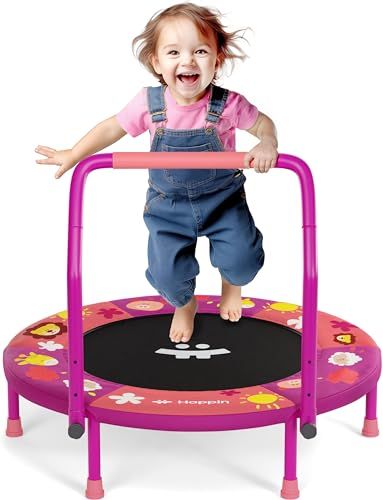 Happin 36" Mini Foldable Toddler Trampoline with Height-Adjustable Handle for Kids, Noise-Free Kids Trampoline Indoor with Super Safety Pad & Durable Steel Frame, Indoor/Garden Baby Trampoline, Trampoline Indoor, Trampoline For Kids, Toddler Trampoline, Kids Trampoline, Indoor Kids, Mini Trampoline, Cycling Workout, Outdoor Games