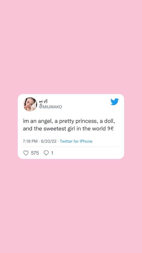 Princess Quotes, Pink Angel, Pink Quotes, Pink Life, Pretty Princess, Good Quotes For Instagram, Pink Girly Things, Girly Quotes, Positive Self Affirmations