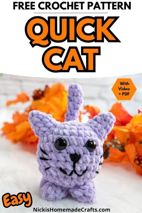 Cat Crochet Pattern Free, Crochet Cat Amigurumi, Cat For Halloween, Cat Amigurumi Pattern, Halloween Amigurumi, Cutest Crochet, Tunisian Crochet Stitches, Crochet Animal Amigurumi, Crochet Halloween