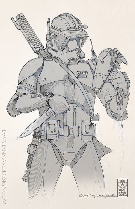 Star Wars Art Drawings, Commander Cody, Clone Wars Art, Grand Army, Star Wars Background, Star Wars Trooper, Star Wars Drawings, Star Wars Concept Art, Star Wars Tattoo