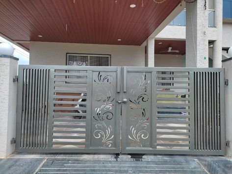 Ms Gate Design Modern, Main Grill Gate Design, Modern Iron Gate Designs, Boundary Design, Ms Gate, Compound Gate, Latest Main Gate Designs, Latest Gate Design, Modern Steel Gate Design