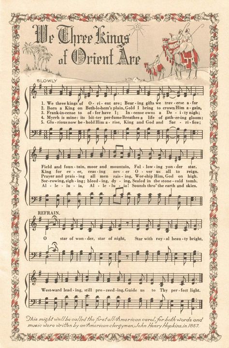 Christmas Music Sheets Free Printable, Free Christmas Printables Vintage, Christmas Hymns, Christmas Carols Lyrics, Free Printable Sheet Music, Sheet Music Crafts, Hymn Sheet Music, Inexpensive Christmas Gifts, We Three Kings