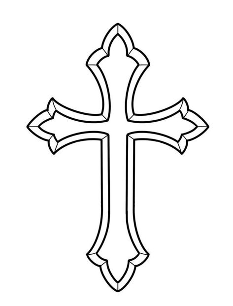 Drawing Of Cross, Different Cross Designs, Salib Tattoo, Cross Art Drawing, Cross Tattoo Outline, Cross Outline Tattoo, Cross Drawing Christian, Cross Tattoo Stencil, Jesus Stencil