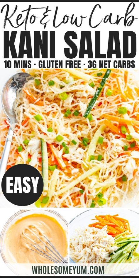 Spicy Kani Salad Recipe Kani Salad Recipe Easy, Japanese Crab Salad Recipe, Japanese Crab Salad, Spicy Kani Salad, Spicy Kani Salad Recipe, Kani Salad Recipe, Baked Sushi, Crab Meat Salad, Kani Salad