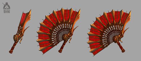 Tessen Fan, Bladed Fan, Battle Fan, Fire Fans, Drawing Examples, Fantasy Props, Original Character, Futuristic Art, Fantasy Concept Art