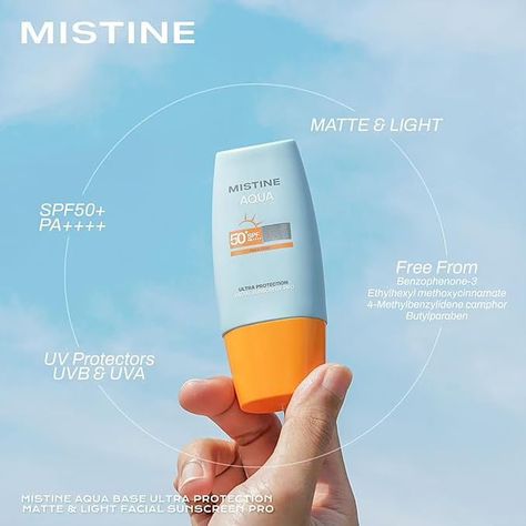 MISTINE Lightweight Sunscreen for Face 2 fl.oz SPF 50+, No White Cast Face Sunscreen for Oily Skin, Non-Greasy, Sweat Proof Formula, Waterproof Sunscreen for Face 👇🏻 Comment below to get shopping link sent through Dm! ☀️【The Sunscreen You Looking For】As the best selling sunscreen in Thailand, MISTINE’s anti-aging facial sunscreen is the ultimate solution for all your sun protection needs. This chemical and physical combination reef friendly sunscreen, with SPF 50+ PA++++, provides superior... Sunscreen No White Cast, Sunscreen For Oily Skin, Sunscreen For Face, Sunscreen For Sensitive Skin, Spf Face, Waterproof Sunscreen, Facial Sunscreen, Anti Aging Facial, Face Lotion