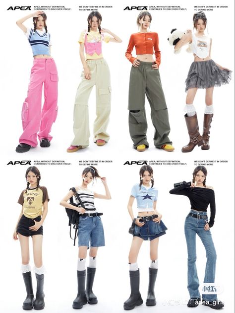 Y2k Fashion Outfit Ideas, Y2k Ideas Outfit, Y2k Inspo Outfits, Y2k Girly Outfits, China Y2k, Casual Y2k Outfits, Y2k Dress Outfit, Y2k School Outfits, Kpop Idol Fashion