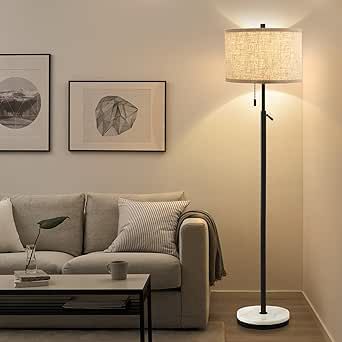 GyroVu Marble Floor Lamp, Adjustable Height Standing Lamp with Marble Base Tall Lamp with Pull Chain Switch Floor Lamps for Living Room, Bedroom & Office Bulbs Not Included(Black) Soft Lamp, Ikea Lamp, Corner Lamp, Floor Lamp Base, Decorative Light Bulbs, Tall Lamps, Floor Lamps Living Room, Lampe Decoration, Lamp Lighting