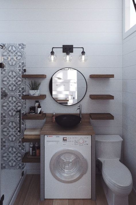 Tiny House Trailer, Tiny House Bathroom, Vintage Campers, Tiny House Interior, Container Homes, Bad Design, Master Bedrooms, Tiny Bathroom, Tiny House On Wheels