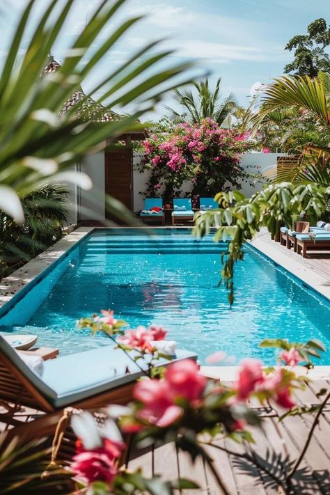 Refreshing Poolside Charm: Above Ground Swimming Pool Landscaping Ideas Decorating Around Pool Area, Decorating Around Pool, Swimming Pool Landscaping Ideas, Pool Landscaping Ideas, Swimming Pool Landscaping, Backyard Balcony, Landscaping Inspiration, Natural Pond, Pool Lights