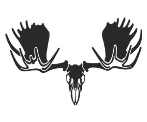 moose skull logo - Google Search Maine Tattoo, Moose Skull, Moose Tattoo, Skull Silhouette, Hunter Tattoo, Moose Silhouette, Moose Logo, Country Tattoos, Animal Skeletons