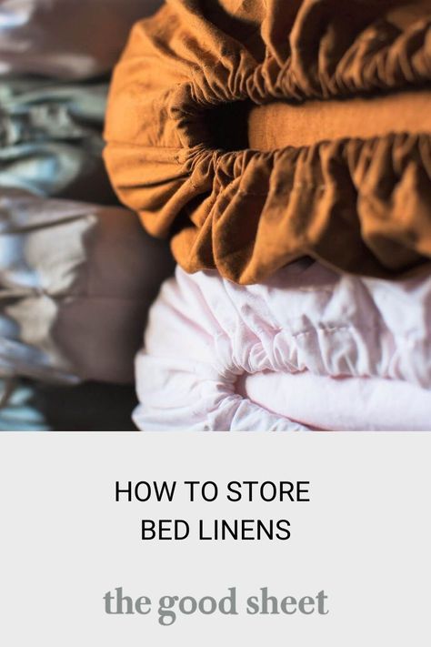 Learn how best to store your bed sheets for the long term even if you don't have a linen closet Scandi Chic, Queen Size Sheets, Natural Bedding, Best Sheets, Organisation Hacks, Bedding Essentials, Linen Storage, How To Store, Bed Linens