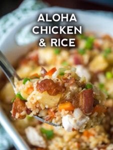 Aloha Chicken And Rice Aloha Chicken And Rice, Rice Meal Ideas, Aloha Chicken, Baked Candied Yams, Seared Chicken Breast, Skillet Dishes, Low Sodium Chicken Broth, Chicken And Rice, Easy Family Meals