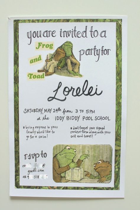 (she always loved) larking.: a Frog and Toad birthday party. Frog And Toad Birthday, Frog And Toad Party, Toad Birthday Party, Best Friend Letters, Polka Dot Cupcakes, Arnold Lobel, Craft Punches, A Frog, Frog And Toad