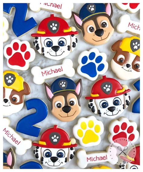 Paw Patrol Birthday Cake Boys, Paw Patrol Party Decorations, Paw Patrol Cookies, Paw Patrol Cupcakes, Handmade Cookies, Paw Patrol Birthday Theme, Boys 1st Birthday Cake, Paw Patrol Birthday Cake, Boy Birthday Party Themes