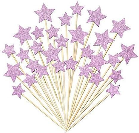 Amazon.com: Cupcake Toppers,Sundell Purple Glitter Stars Cake Toppers Twinkle Twinkle Little Star Birthday Cupcake Toppers Baby Shower Wedding Party Cake Decorations，50Pcs : Grocery & Gourmet Food Mini Birthday Cake, Star Cupcake Toppers, Wedding Shower Cupcakes, Twinkle Twinkle Little Star Birthday, Twinkle Little Star Birthday, Stars Cake, Cake Snack, Birthday Party Images, Balloon Cupcakes