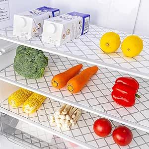 Shinlendid Refrigerator Liners Non-Slip 12IN x 10Feet, Absorbent Fridge Shelf and Drawer Liners Keep Fruits & Vegetables Fresh, Washable Refrigerator Mats, Whinte Fridge Liners, Fridge Shelf, Pantry Refrigerator, Cabinet Refrigerator, Refrigerator Liners, Cabinet Liner, Fridge Shelves, Refrigerator Drawers, Drawer Liners