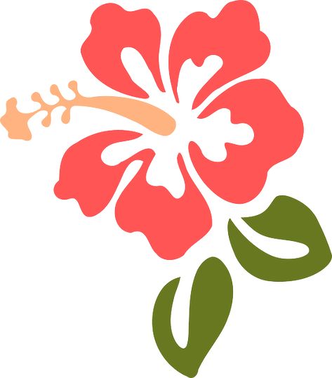 Free Image on Pixabay - Hibiscus, Flower, Pink, Leaves Hibiscus Clip Art, Motif Tropical, Fiesta Tropical, Fabric Paint Designs, Flower Outline, Hawaiian Quilts, Hawaiian Flowers, Flower Svg, Stencil Art