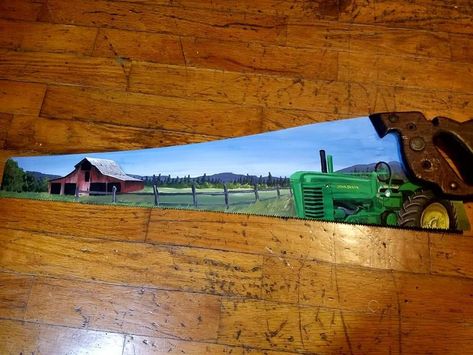 Hand painted 24" hand saw painted by Miranda DeOrnellis Painting On Old Hand Saws, Painted Saws Ideas, Painted Saw Blades Ideas Easy, Old Hand Saw Ideas Projects, Old Saw Blades Ideas Paintings, Saw Painting Ideas, Painted Hand Saws, Painted Saw Blades Ideas, Handsaw Painting