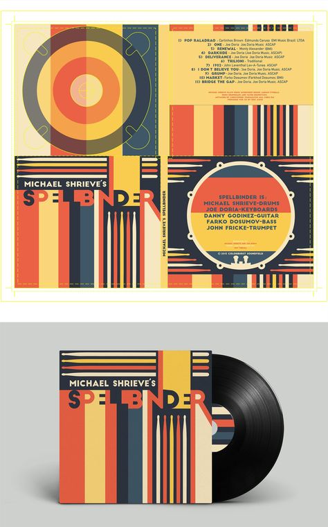 MICHAEL SHRIEVE'S SPELLBINDER Album Cover design by Creative Spirit ®. A retro 60s look provides a colorful modernist interpretation. #modern #vintage #art Album Vinyl Design, Vintage Vinyl Cover Art, Cool Album Art, Cover Art Album Design, Retro Album Covers Graphic Design, Vinyl Record Design Album Covers, Music Album Covers Design, Album Cover Graphic Design, Record Cover Design