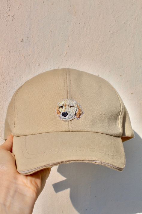 Golden Retriever Girl, Dog Lifestyle, Custom Dog Art, Golden Retriever Gifts, Portrait Embroidery, Women Baseball, Embroidered Hat, Hat Men, Dog Jewelry