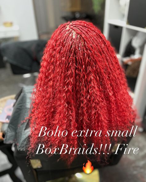 Braiding is my Happy Place!!! Can you tell she has her sides and back shaved from this fullness. We loved every minute of installing these braids ❤️❤️❤️. #blackexellence #blackbeauty#blackqueen#goddess #goddessbraids #bohoboxbraids# micro braids #hairgoals Micro Goddess Braids, Short Boho Braids, Braids Red, Short Boho, Micro Braids, Boho Braids, Goddess Braids, My Happy Place, Box Braids