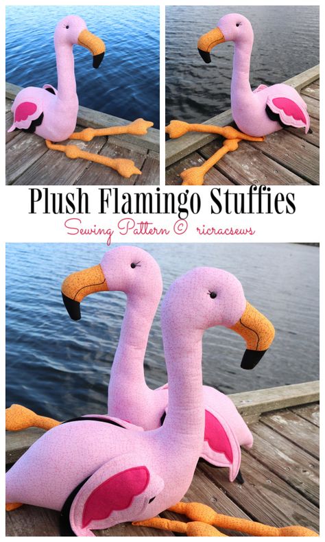 DIY Flossie Flamingo Animal Toy Sew Pattern & Tutorial Flamingo Diy, Flamingo Projects, Toy Sewing Patterns, Flamingo Stuffed Animal, Flamingo Toy, Flamingo Animal, Flamingo Plush, Felt Flowers Patterns, Owl Sewing