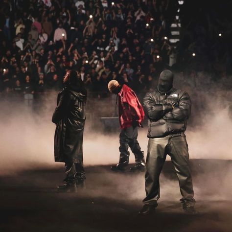 Kanye West Outfit from February 23, 2024 Nike Black Air Force, Kanye West Show, West Outfit, Kanye West Outfits, Soccer Gloves, Black Air Force 1, Ty Dolla Sign, Ty Dolla Ign, Rap Wallpaper