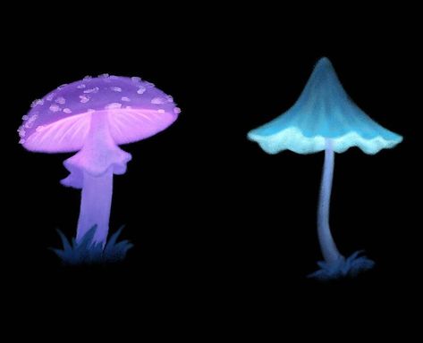 Tina Klinger on Instagram: “Making a glowy mushroom pattern, so I'm painting them separately and will try to mash them together in the end :D . . . . . #fungusamongus…” Glowing Mushroom Painting, Mushroom Glowing, Glowing Mushrooms, Mushroom Paint, Garden Mural, Mushroom Pattern, Mushroom Drawing, Art Things, Nature Drawing