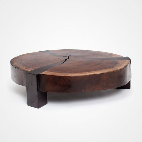 Bolacha Coffee Table - Rotsen Furniture Dark Wood Stain, Star Coffee, Log Furniture, Contemporary Coffee Table, Table Ideas, Coffee Table Design, Wooden Table, Round Coffee Table, Coffee Table Wood