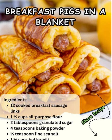 Grandma's Treasured Tastes Breakfast Pigs In A Blanket, Breakfast Casserole With Biscuits, Mom Breakfast, Breakfast Sausage Links, Croissant Breakfast, Sausage Bake, Sausage Links, Breakfast Sausage, Pigs In A Blanket