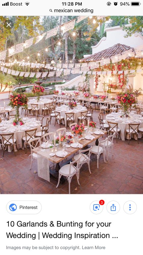 Mexican Garden Party Wedding, Ranch Wedding Centerpieces, Elegant Mexican Wedding Decorations, Modern Mexican Wedding Decor, Fall Mexican Wedding, Spanish Wedding Ideas, White Mexican Wedding, Hacienda Wedding Decor, Elegant Mexican Theme Party